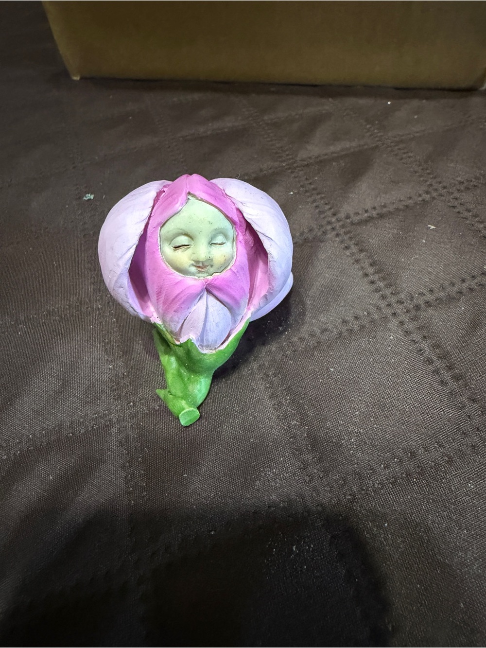 Pink and Lavender Flower Fairy Toy for a fairy garden. 🧸